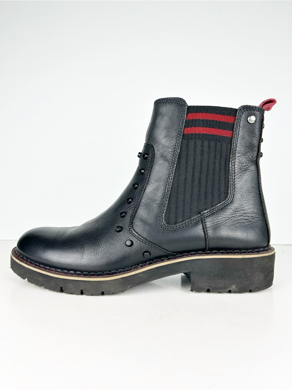 Pikolinos Vicar Chelsea Black Leather Side Zip Studded Ankle Boots EU 39 - Picture 8 of 15